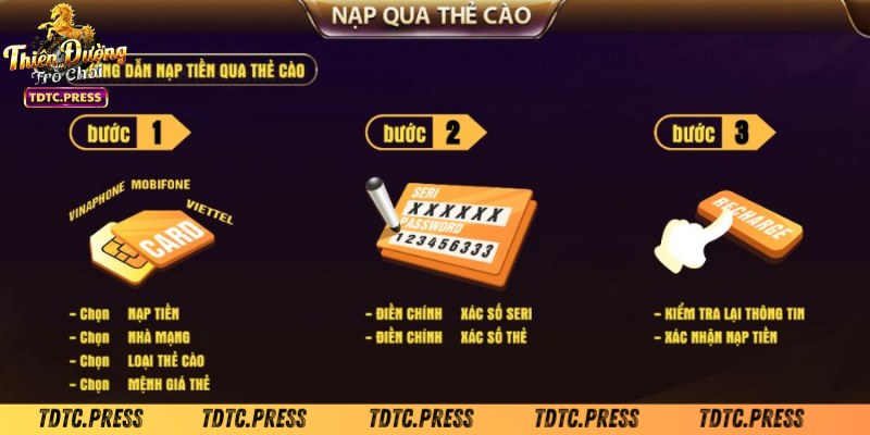 Điểm mạnh khi thực hiện nạp tiền TDTC